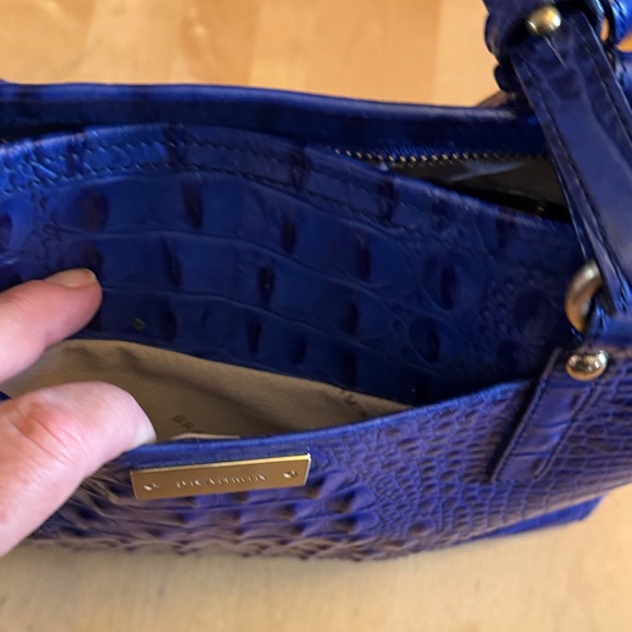 Brahmin Blue Crocodile Embossed Asher Tote Bag - Picture 6 of 8